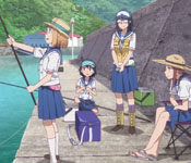 hina and the club doing no-reel fishing